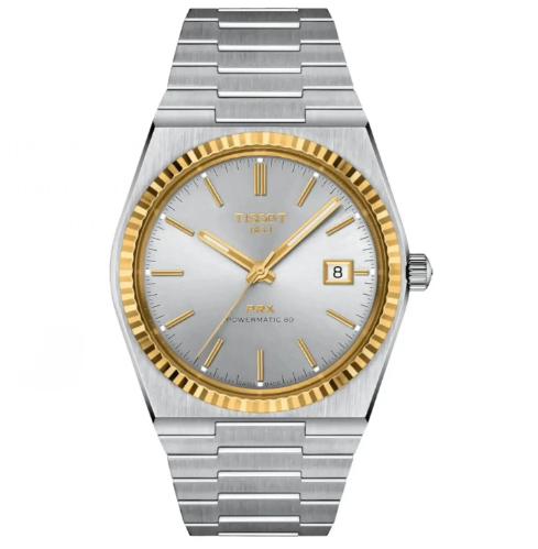 TISSOT PRX POWERMATIC 80 STEEL & 18K GOLD BEZEL 40MM T931.407.41.031.01